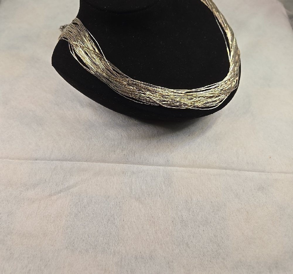 Silver Multi-Strand Choker Necklace - Picture 2 of 9